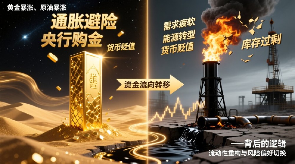 为什么这一次黄金暴涨原油暴跌?背后的逻辑是什么?