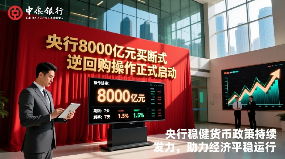 央行将开展8000亿元买断式逆回购操作