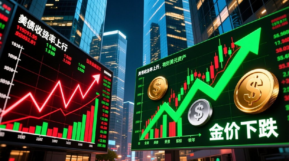 美债收益率上行,压制贵金属,利好美元资产